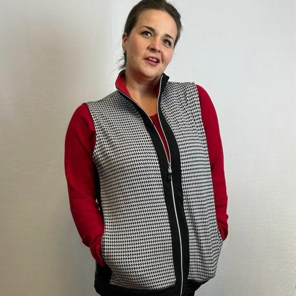 Allison Daley Houndstooth Winter Vest - Picture 1 of 5